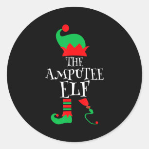 The Amputee Elf Christmas Funny Limb Surgery Joke  Classic Round Sticker