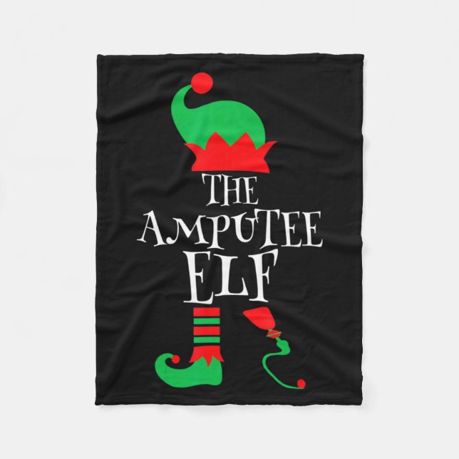 The Amputee Elf Christmas Funny Limb Surgery Joke  Fleece Blanket (Front)