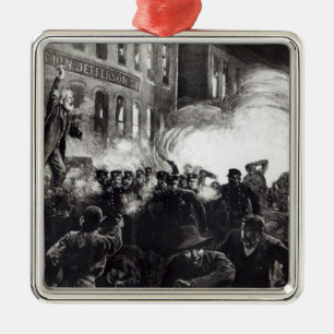 The Anarchist Riot in Chicago Metal Ornament