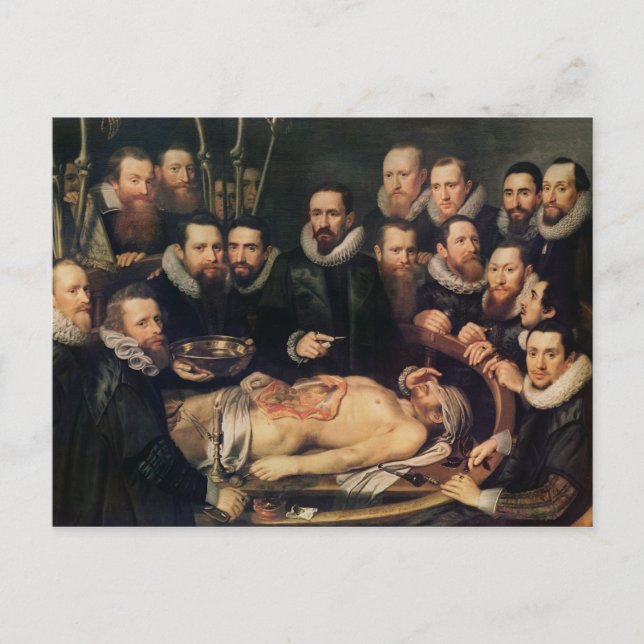 The Anatomy Lesson of Doctor Willem van der Postcard (Front)