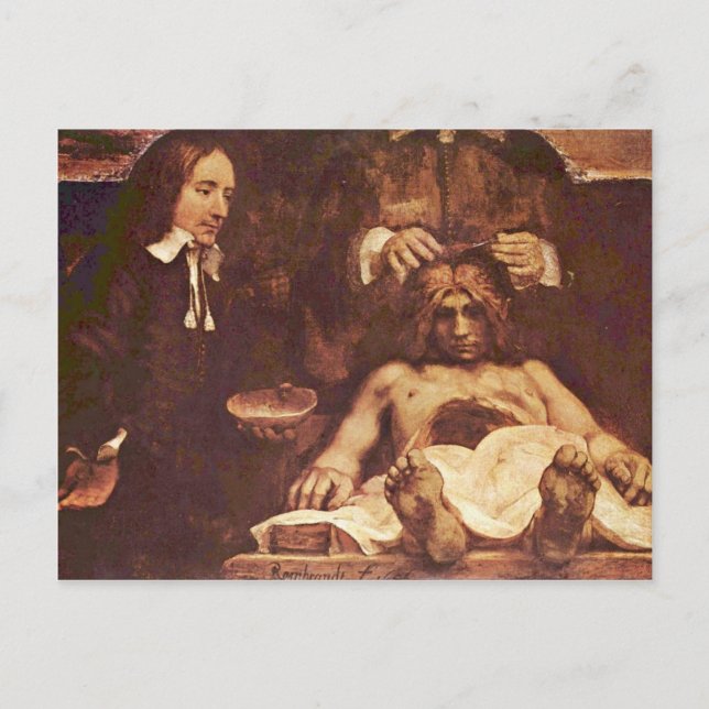 The Anatomy Lesson Of Dr. Joan Deyman. By Rembrand Postcard (Front)
