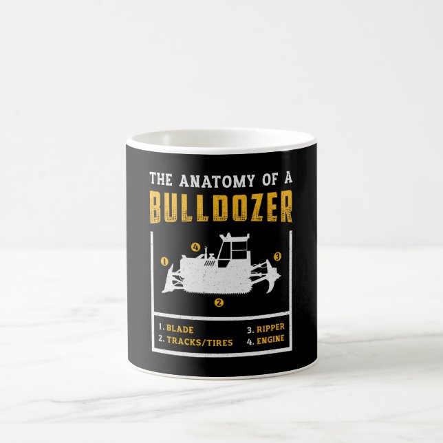 The Anatomy Of A Bulldozer Construction Worker Coffee Mug (Center)