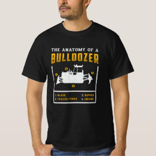 The Anatomy Of A Bulldozer Construction Worker T-Shirt