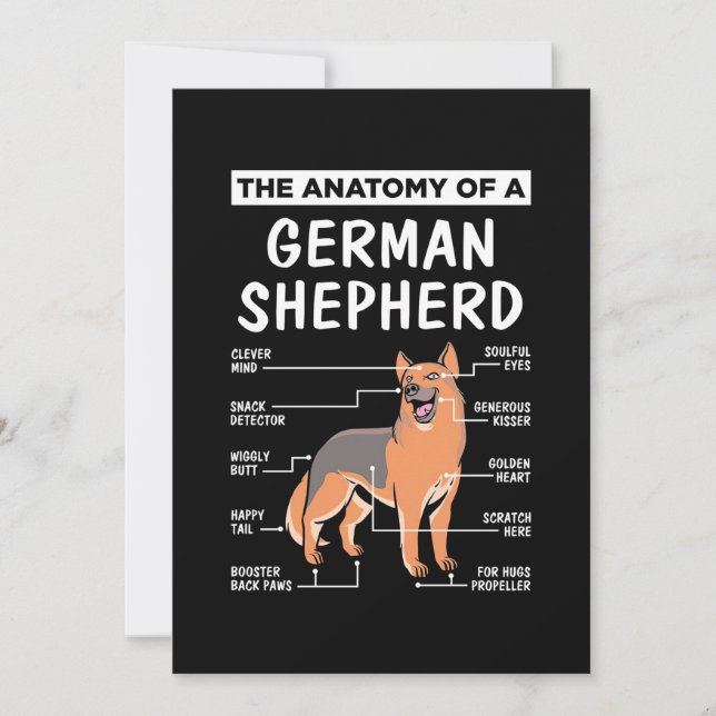 The Anatomy Of A German Shepherd Invitation (Front)