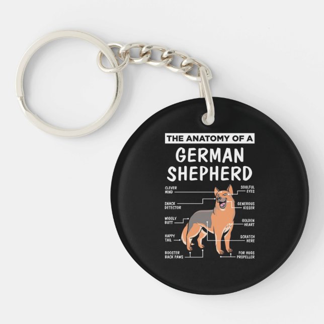 The Anatomy Of A German Shepherd Key Ring (Front)
