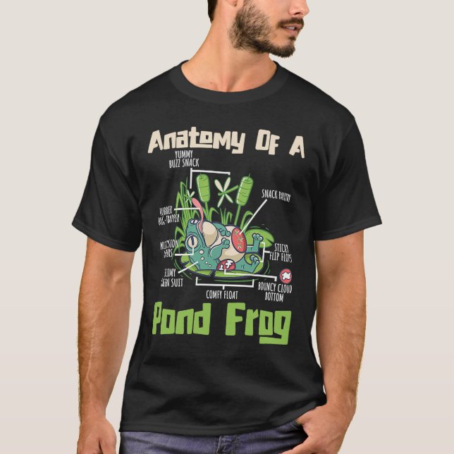 The Anatomy Of Animal Pond Frog Anatomy Animal T-Shirt (Front)