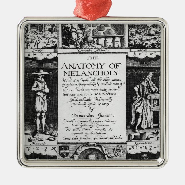 The Anatomy of Melancholy Metal Ornament (Front)