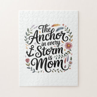 The Anchor In Every Storm Is Mom Jigsaw Puzzle