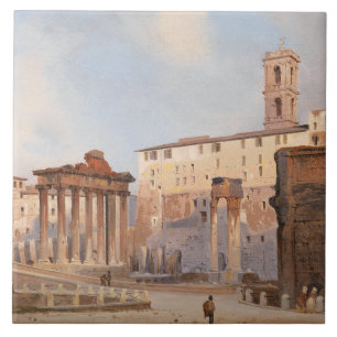 The Ancient Roman Forum (by Ippolito Caffi) Ceramic Tile