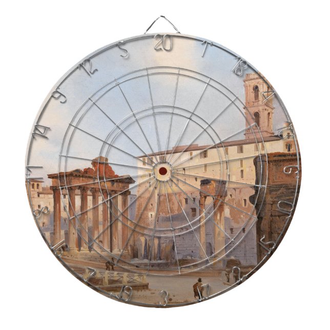 The Ancient Roman Forum (by Ippolito Caffi) Dartboard (Front)