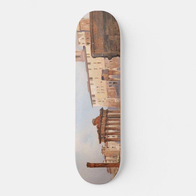 The Ancient Roman Forum (by Ippolito Caffi) Skateboard (Front)