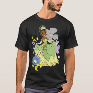 The And The Frog Tiana Cute Floral Portrait  T-Shirt