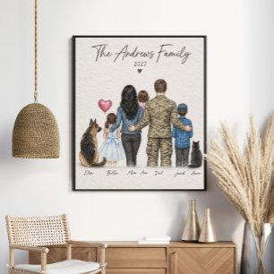 The Andrews Family 2027 Personalised Military Fami Poster