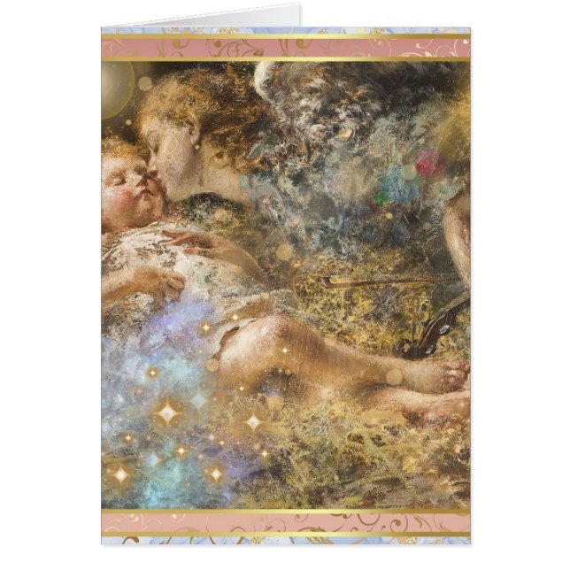 The Angel Musician by Irolli Art Christmas Card (Front)