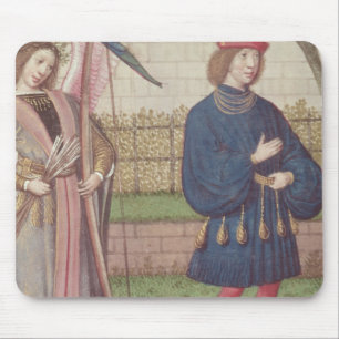 The Angel of Love appearing to a lover in garden Mouse Pad