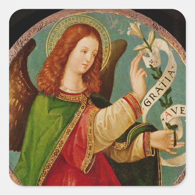 The Angel of the Annunciation Square Sticker (Front)