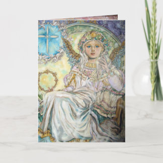 The angel of the Christmas rose. Holiday Card