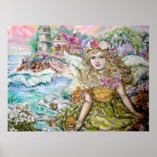 The angel of the pearl shellfish. poster