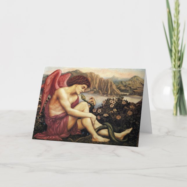 The Angel with the Serpent Fine Art Greetings Card (Front)