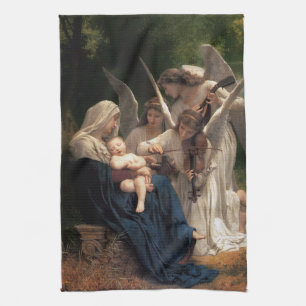 The Angels by William Adolphe Bouguereau Tea Towel