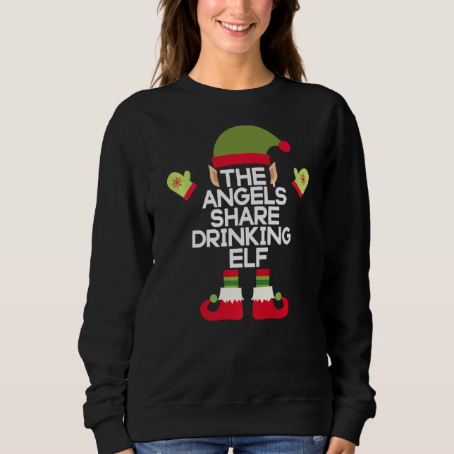 The Angel's Share Drinking Santa Funny Bourbon Chr Sweatshirt (Front)