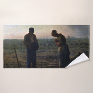 The Angelus, Jean-Francois Millet, 1857-1859 Bath Towel