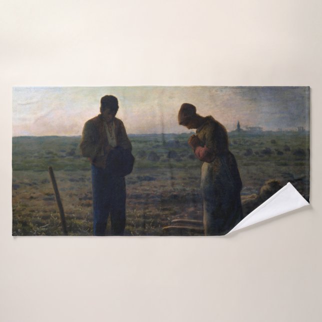 The Angelus, Jean-Francois Millet, 1857-1859 Bath Towel (Bath Towel)