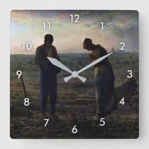 The Angelus, Jean-Francois Millet Square Wall Clock