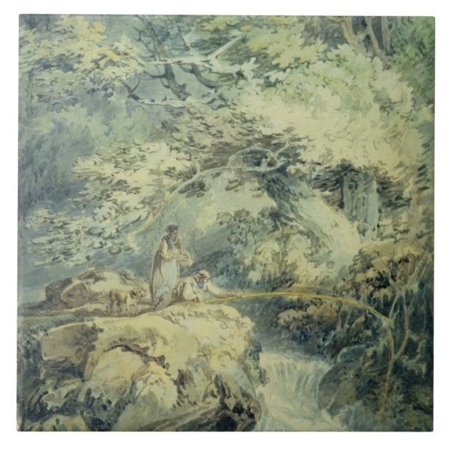 The Angler, 1794 (w/c over graphite on paper) Ceramic Tile (Front)