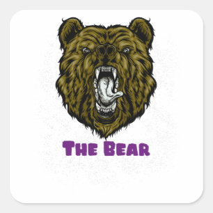 The Angry Brown Bear Square Sticker