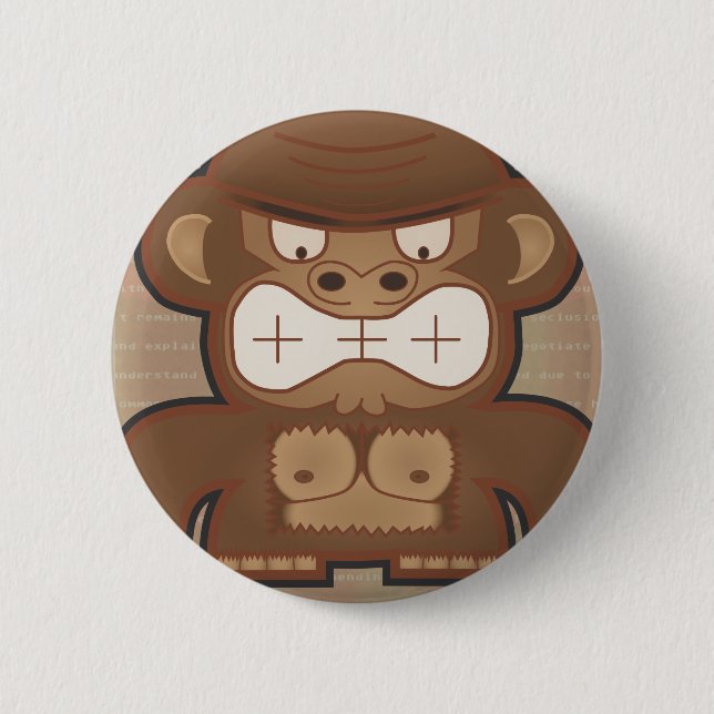 The Angry Donkey Monkey - Muted 6 Cm Round Badge (Front)