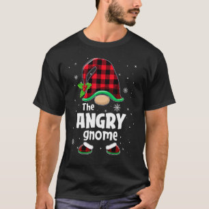 The Angry Gnome Buffalo Plaid Christmas Matching F T-Shirt