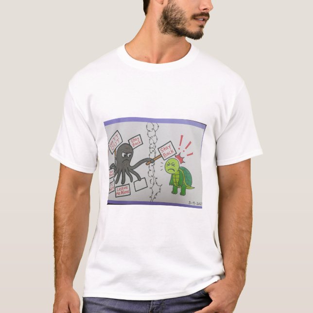 The angry octopus and the kind turtle T-Shirt (Front)