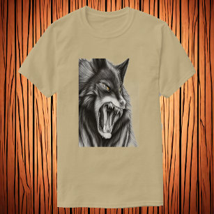 The angry wolf   AI Art  T-Shirt