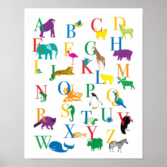 The Animal Alphabet Print (Front)