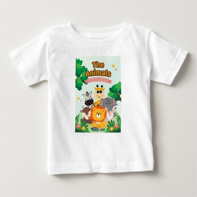 The animal kids design romantic  baby T-Shirt (Front)