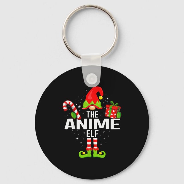 The Anime Elf Family Christmas Pajama Xmas  Key Ring (Front)