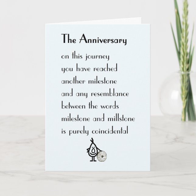 The Anniversary – A funny Anniversary Poem Card (Front)