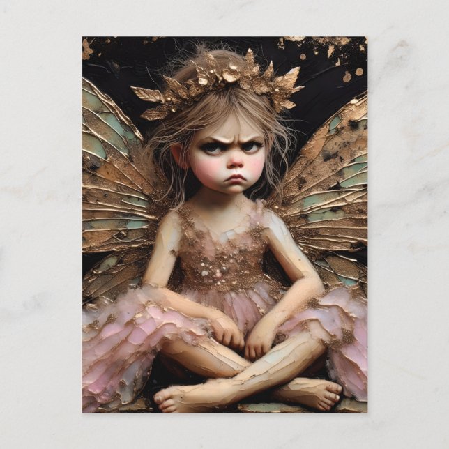 The Annoyed Little Adorable Fairy Postcard (Front)
