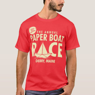 The Annual Paper Boat Race Funny 80s Horror Retro  T-Shirt