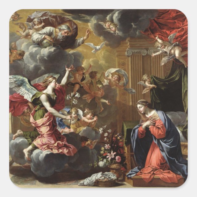 The Annunciation, 1651-52 Square Sticker (Front)