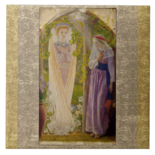 The Annunciation By Arthur Hughes Ceramic Tile