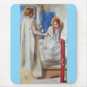 The Annunciation by Dante Gabriel Rossetti Mouse Pad