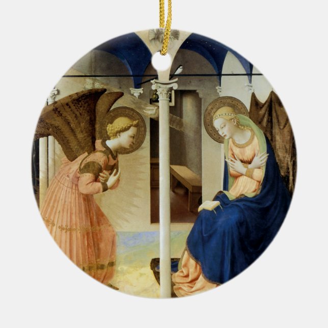 The Annunciation by Fra Angelico Ceramic Ornament (Front)