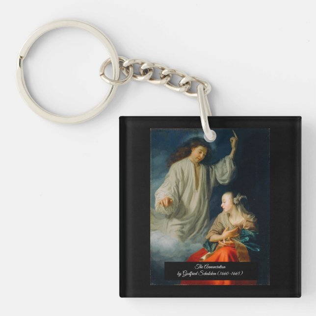 The Annunciation by Godfried Schalcken Key Ring (Front)