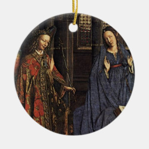 The Annunciation by Jan van Eyck Ceramic Tree Decoration