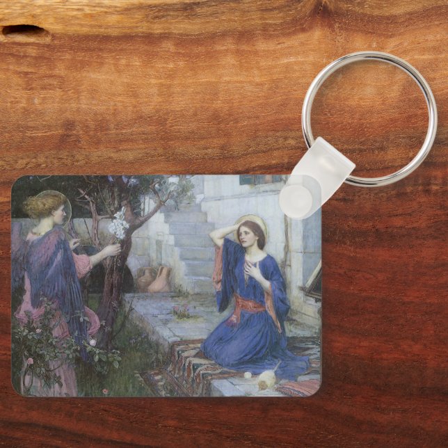 The Annunciation by John William Waterhouse Key Ring (Front)