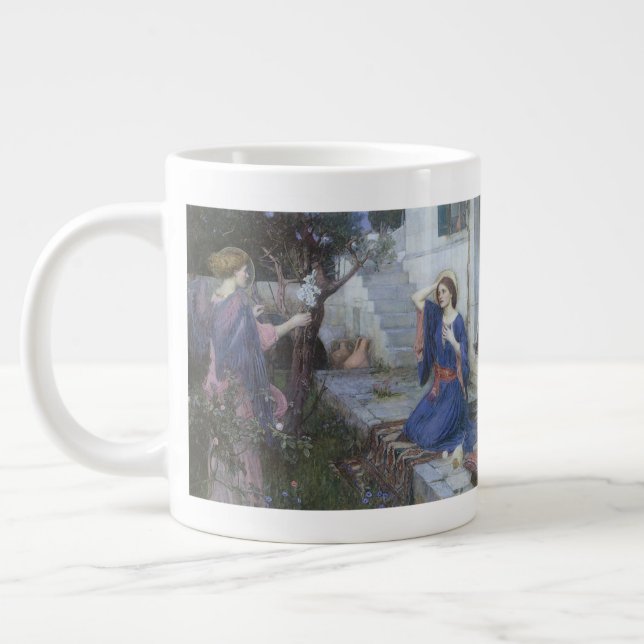 The Annunciation by John William Waterhouse Large Coffee Mug (Left)