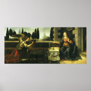 The Annunciation by Leonardo da Vinci Poster