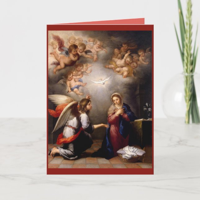  The Annunciation by Murillo (detail) Holiday Card (Front)